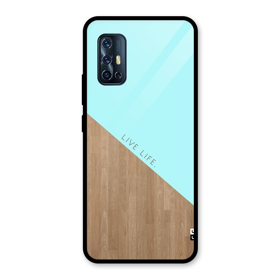 Live Life Glass Back Case for Vivo V17