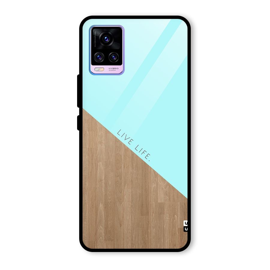 Live Life Glass Back Case for Vivo V20 Pro