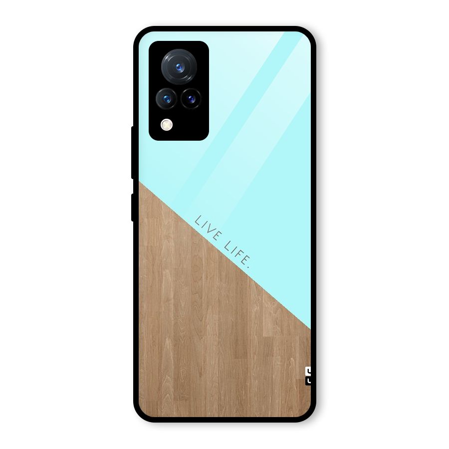 Live Life Glass Back Case for Vivo V21 5G