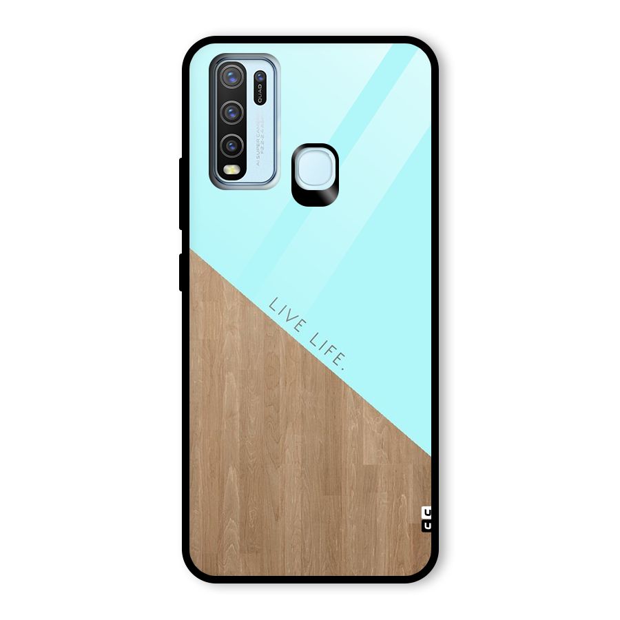Live Life Glass Back Case for Vivo Y50