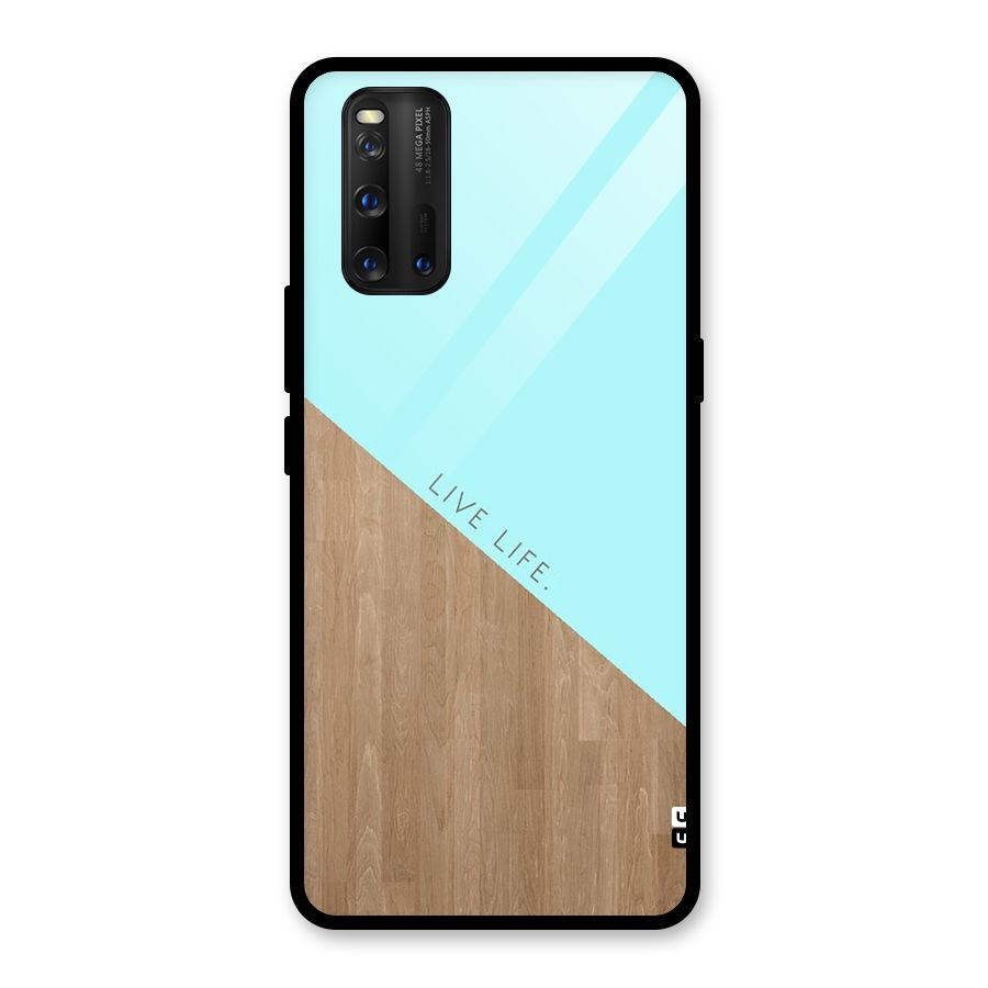 Live Life Glass Back Case for Vivo iQOO 3