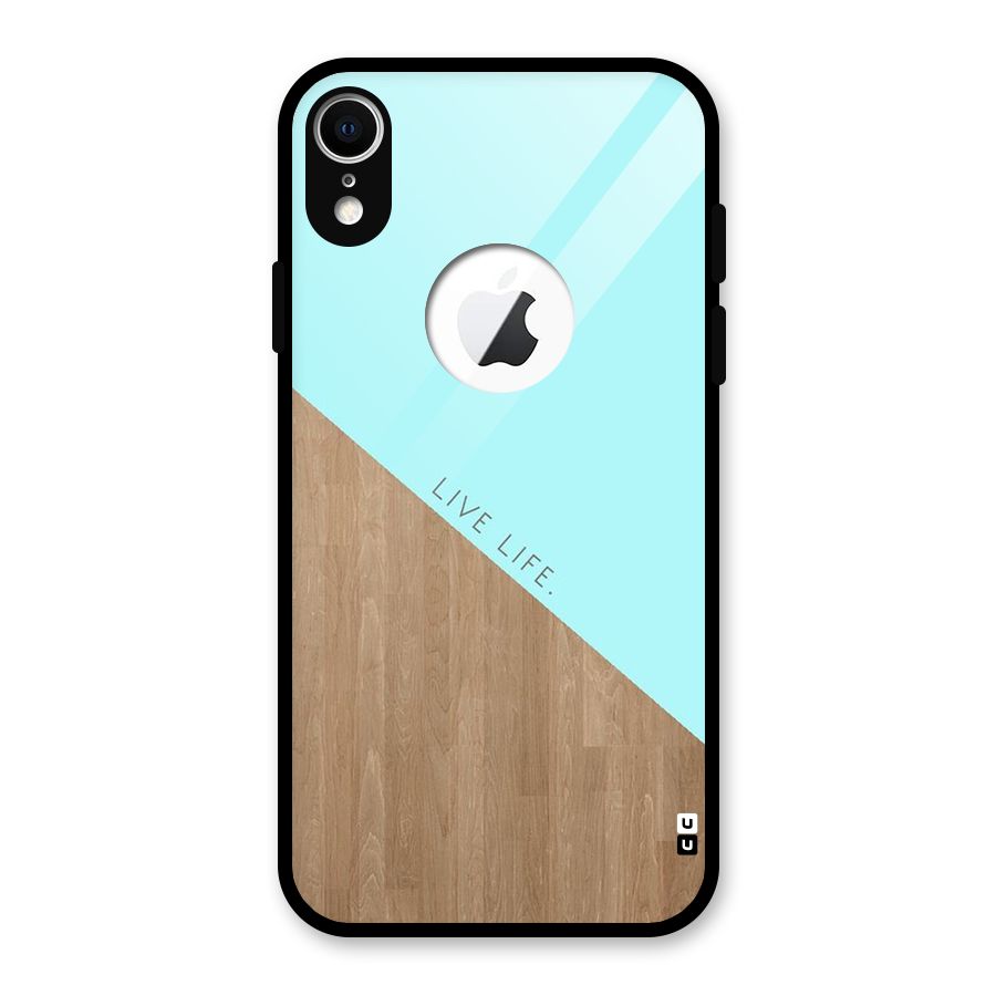 Live Life Glass Back Case for iPhone XR Logo Cut