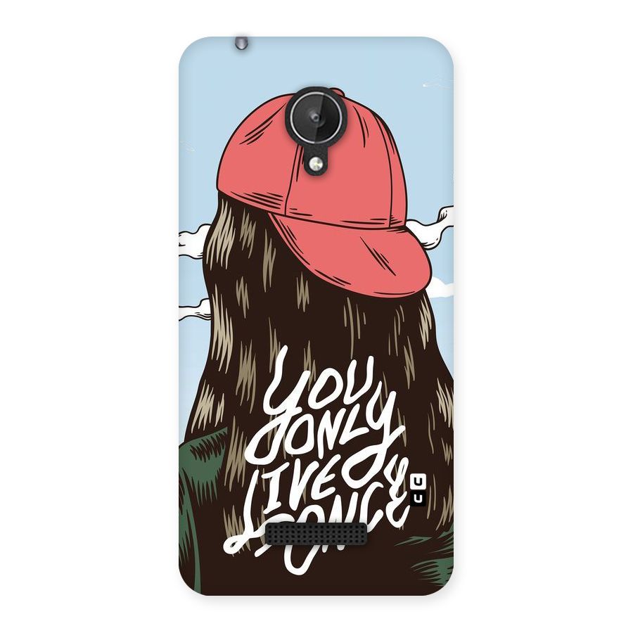 Live Once Back Case for Micromax Canvas Spark Q380