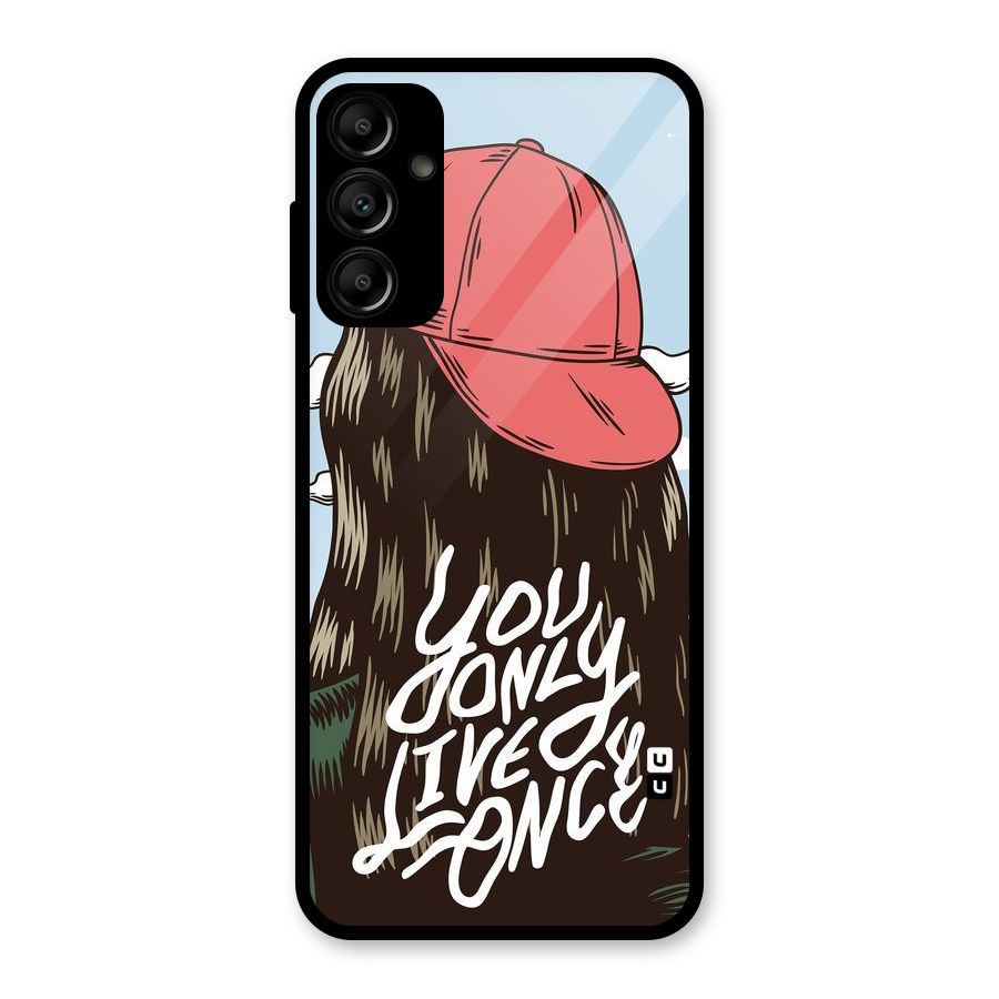 Live Once Glass Back Case for Galaxy A14 5G