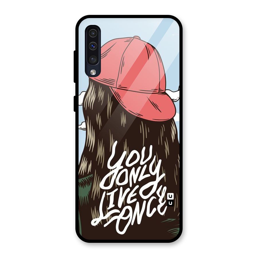 Live Once Glass Back Case for Galaxy A50