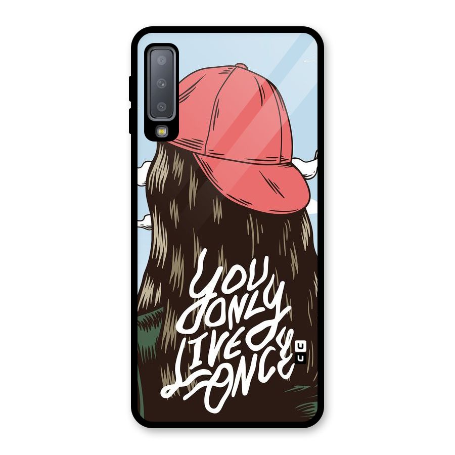 Live Once Glass Back Case for Galaxy A7 (2018)