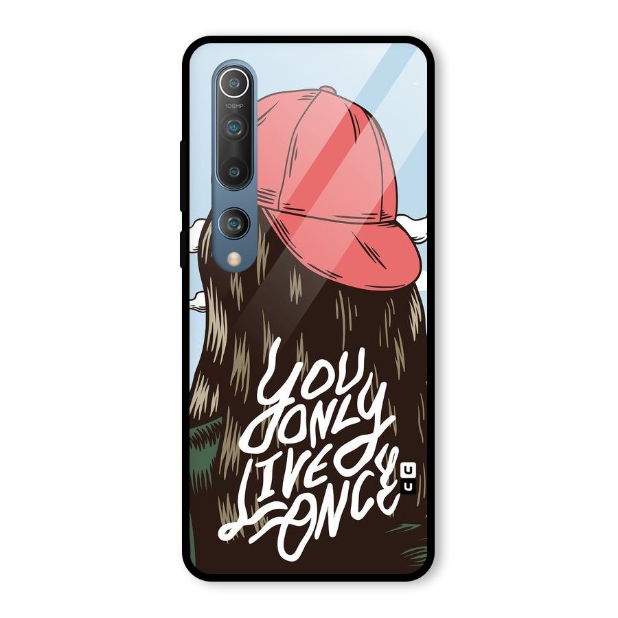 Live Once Glass Back Case for Mi 10