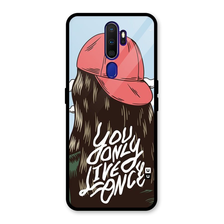 Live Once Glass Back Case for Oppo A9 (2020)