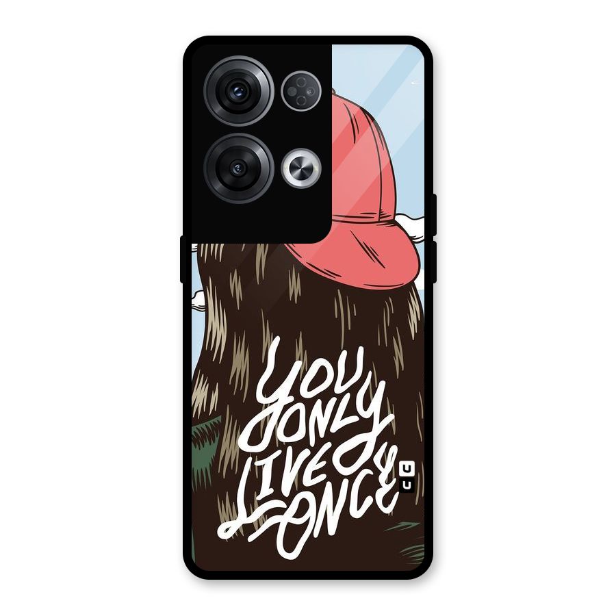Live Once Glass Back Case for Oppo Reno8 Pro 5G