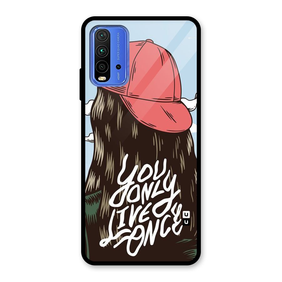 Live Once Glass Back Case for Redmi 9 Power