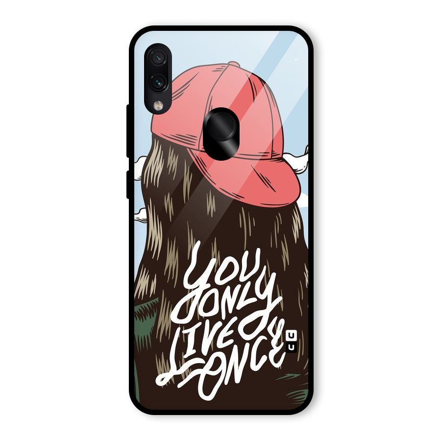Live Once Glass Back Case for Redmi Note 7 Pro