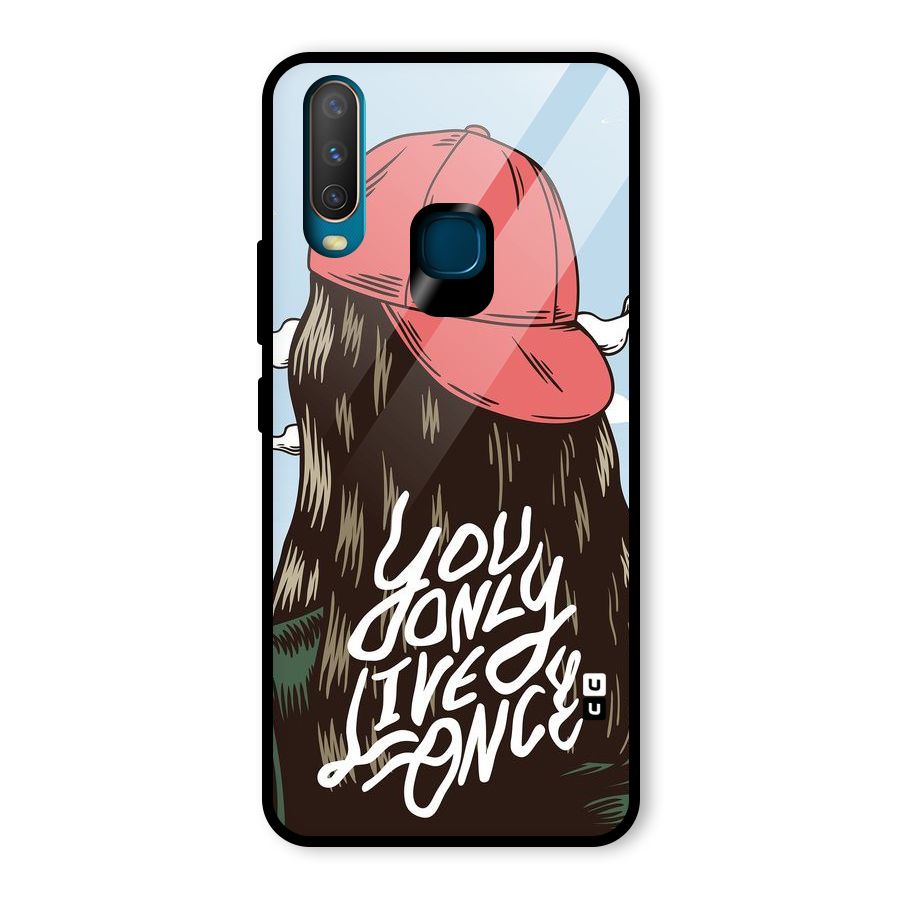 Live Once Glass Back Case for Vivo U10