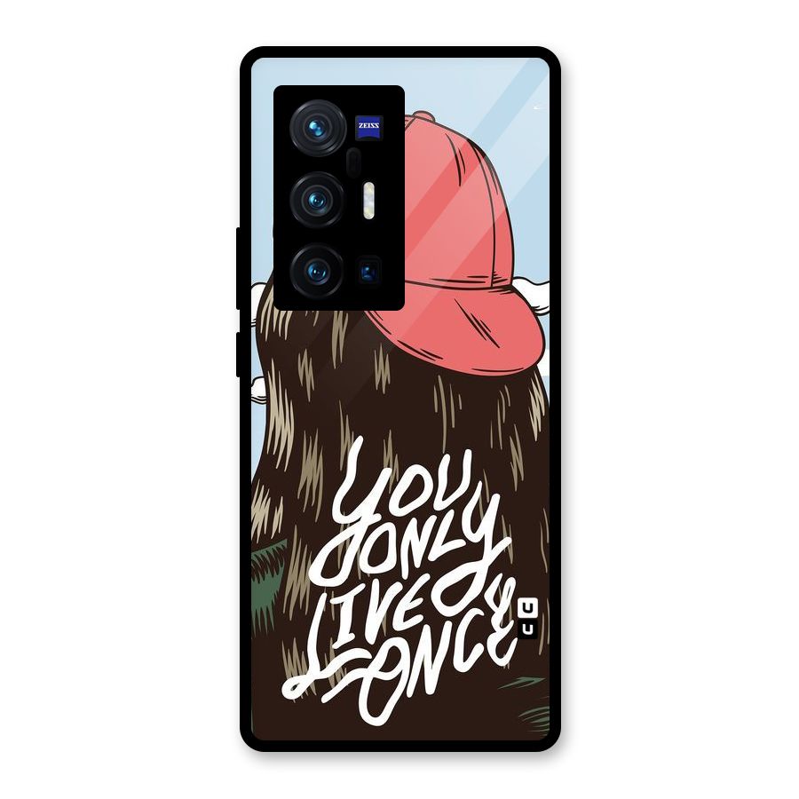 Live Once Glass Back Case for Vivo X70 Pro Plus