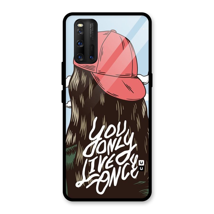Live Once Glass Back Case for Vivo iQOO 3