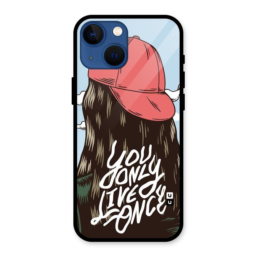 Live Once Glass Back Case for iPhone 13 Mini