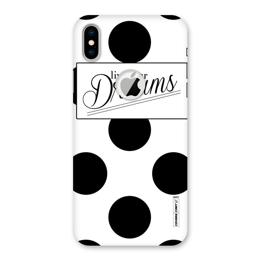 Live Your Dreams Back Case for iPhone XS Logo Cut