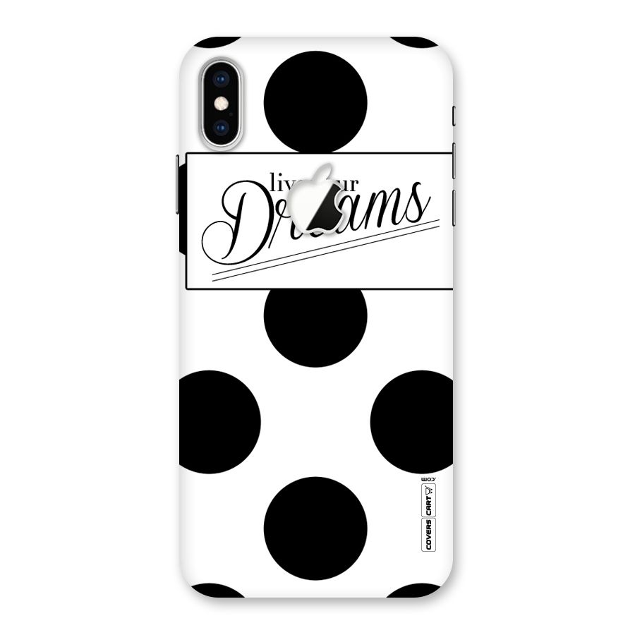 Live Your Dreams Back Case for iPhone XS Max Apple Cut