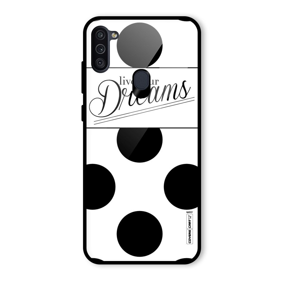Live Your Dreams Glass Back Case for Galaxy M11