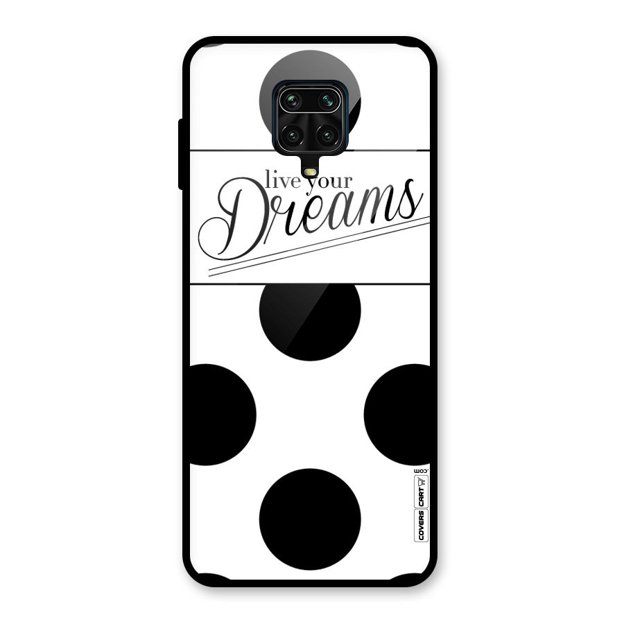 Live Your Dreams Glass Back Case for Redmi Note 9 Pro