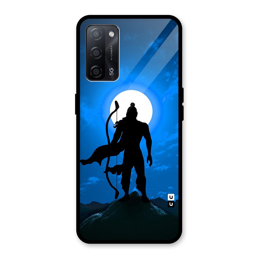 Lord Ram Illustration Glass Back Case for Oppo A53s 5G