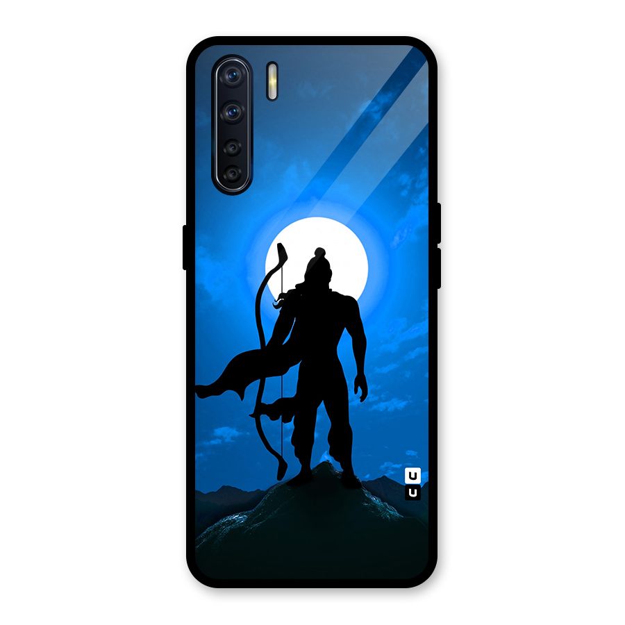 Lord Ram Illustration Glass Back Case for Oppo F15
