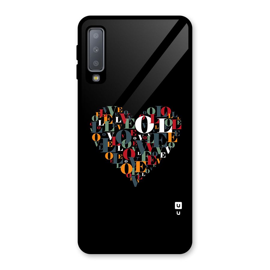 Love Abstract Heart Art Glass Back Case for Galaxy A7 (2018)
