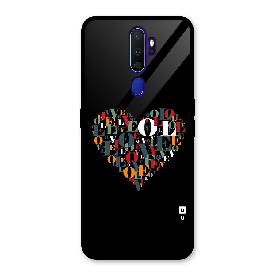 Love Abstract Heart Art Glass Back Case for Oppo A9 (2020)