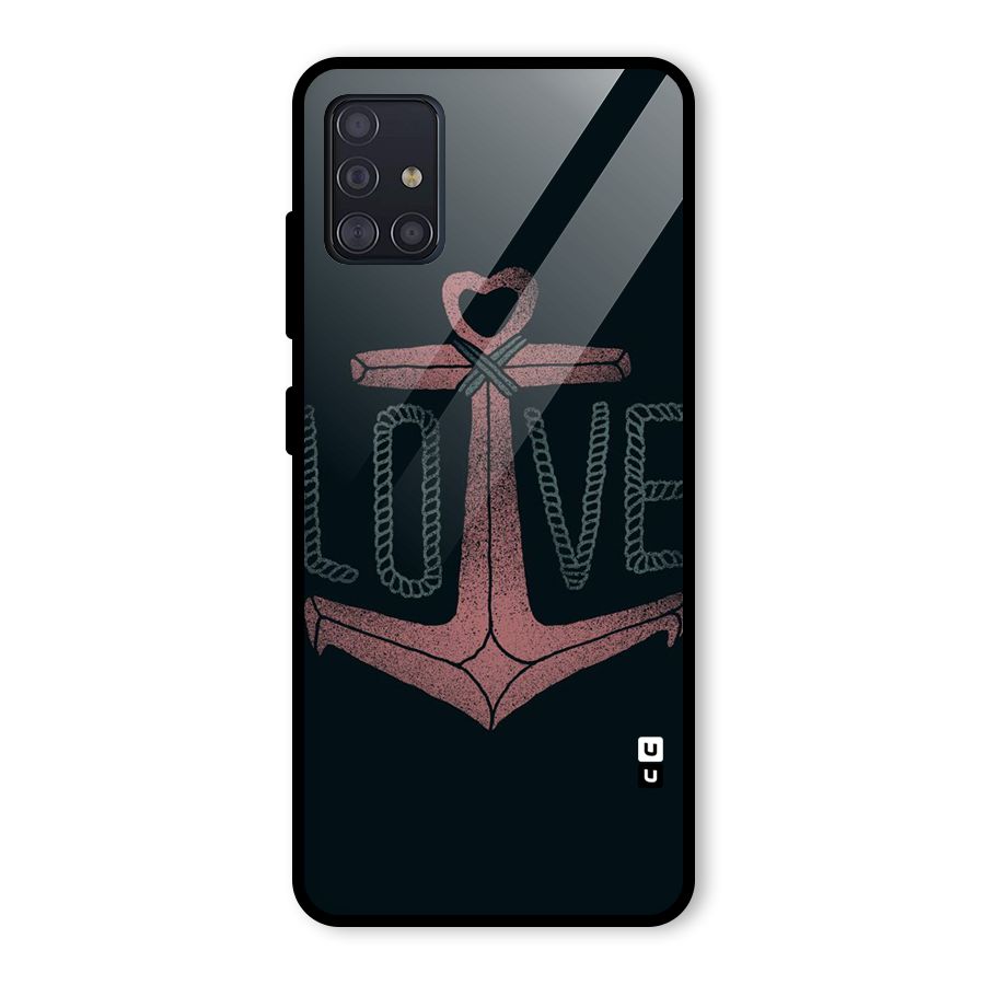 Love Anchor Form Glass Back Case for Galaxy A51