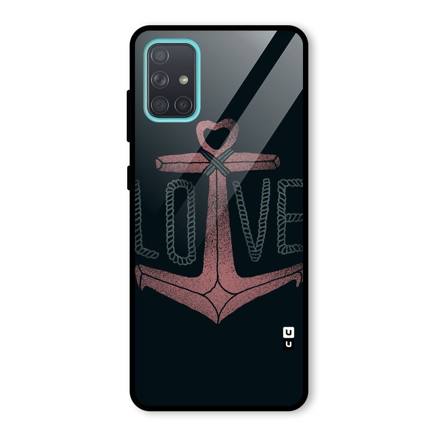 Love Anchor Form Glass Back Case for Galaxy A71