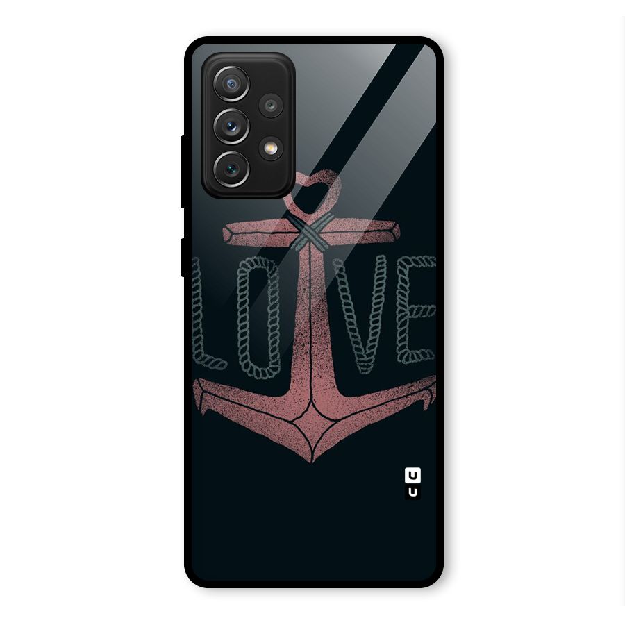 Love Anchor Form Glass Back Case for Galaxy A72