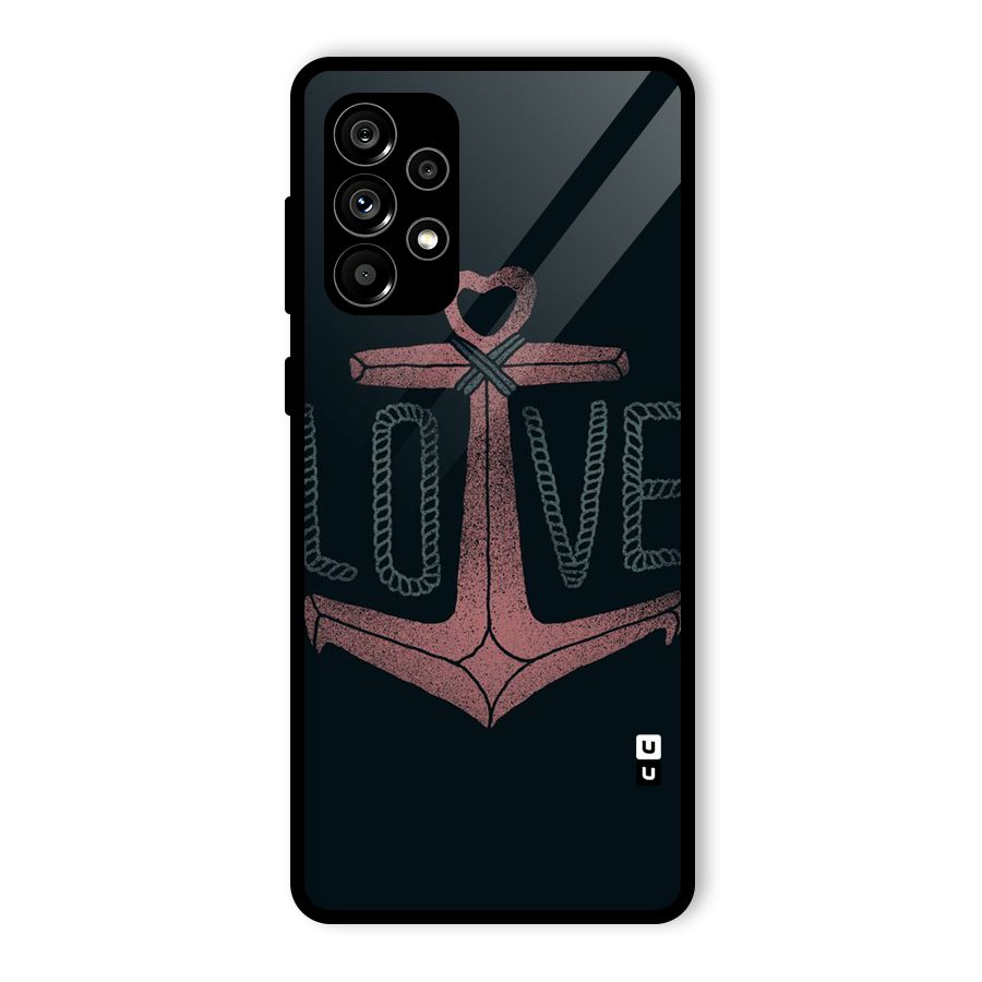 Love Anchor Form Glass Back Case for Galaxy A73 5G