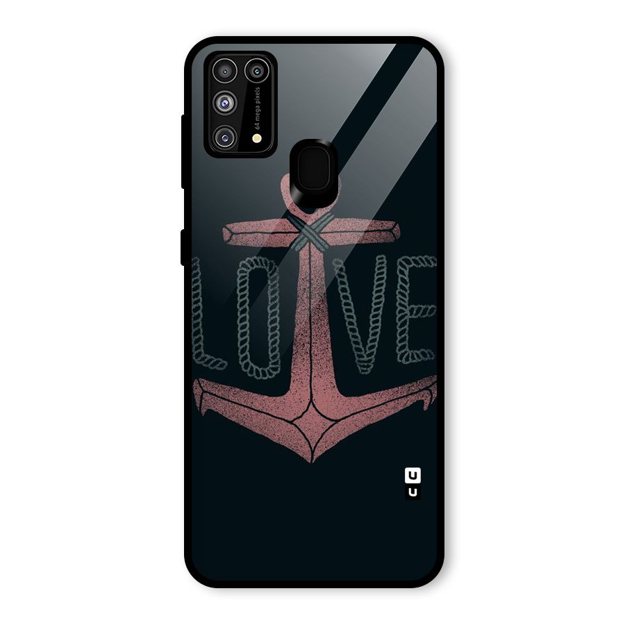 Love Anchor Form Glass Back Case for Galaxy F41