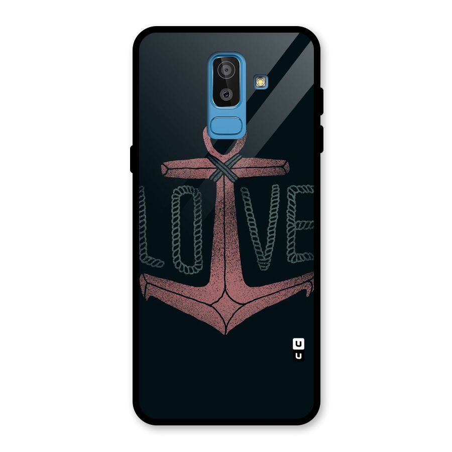 Love Anchor Form Glass Back Case for Galaxy J8