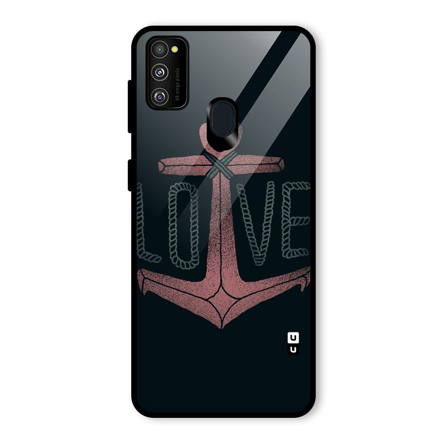 Love Anchor Form Glass Back Case for Galaxy M30s