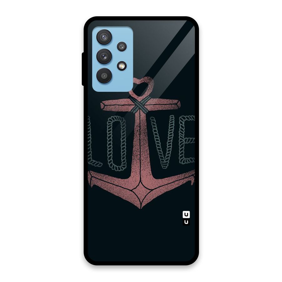 Love Anchor Form Glass Back Case for Galaxy M32 5G