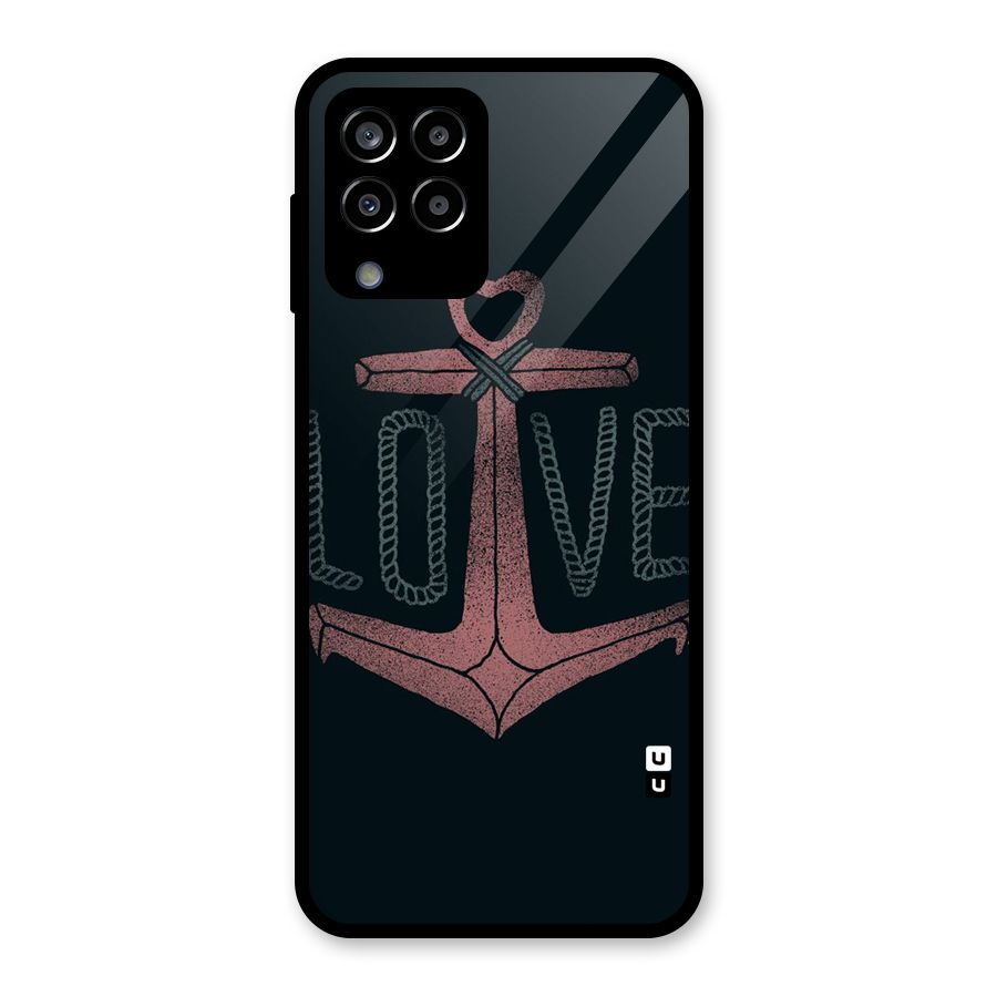 Love Anchor Form Glass Back Case for Galaxy M33