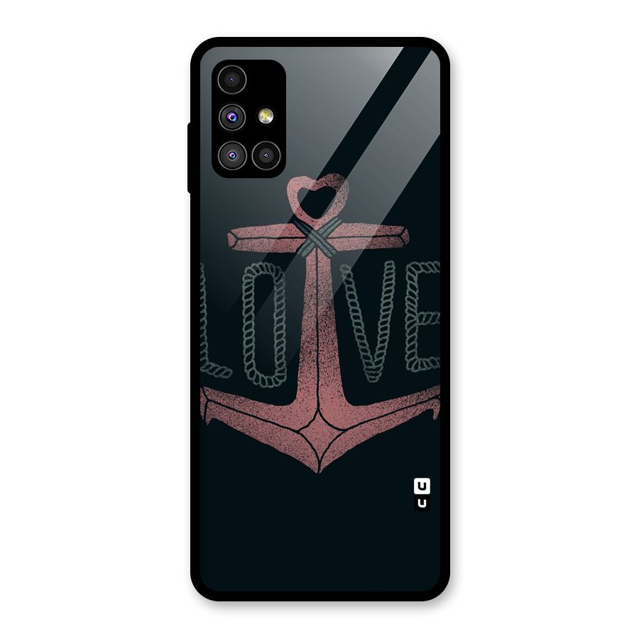 Love Anchor Form Glass Back Case for Galaxy M51
