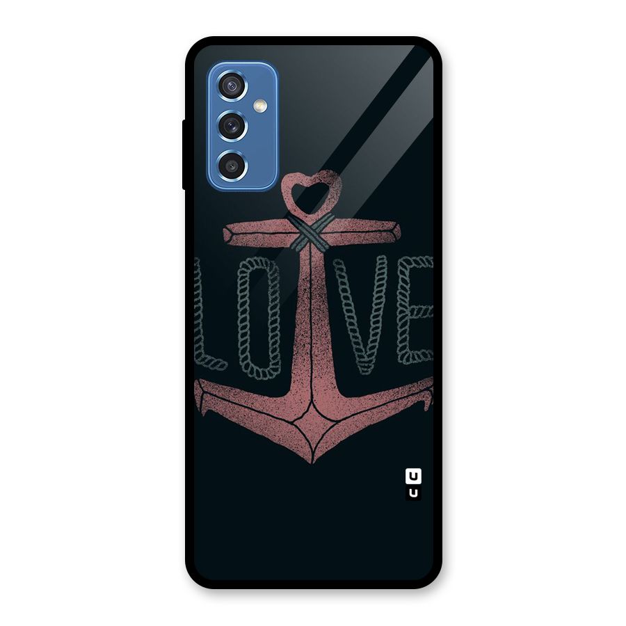 Love Anchor Form Glass Back Case for Galaxy M52 5G
