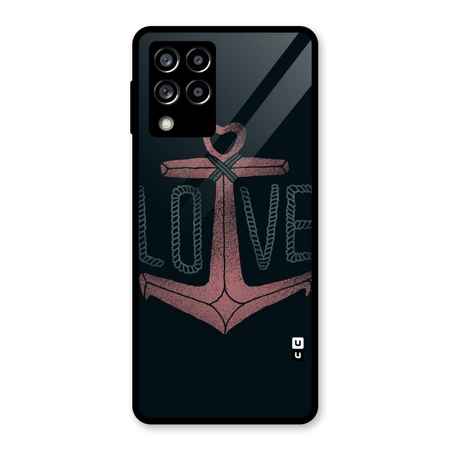 Love Anchor Form Glass Back Case for Galaxy M53 5G