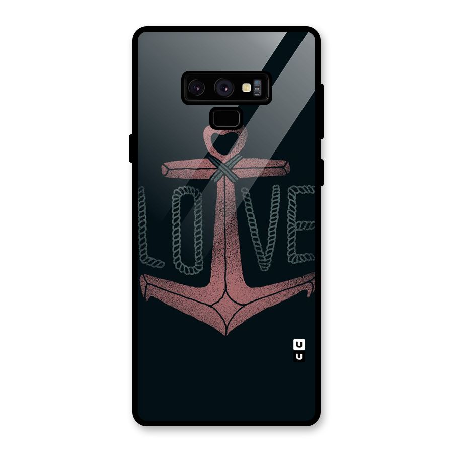 Love Anchor Form Glass Back Case for Galaxy Note 9