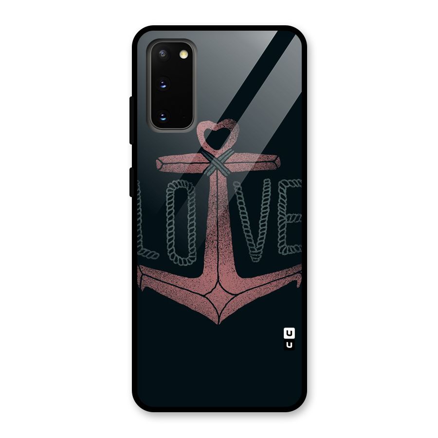 Love Anchor Form Glass Back Case for Galaxy S20