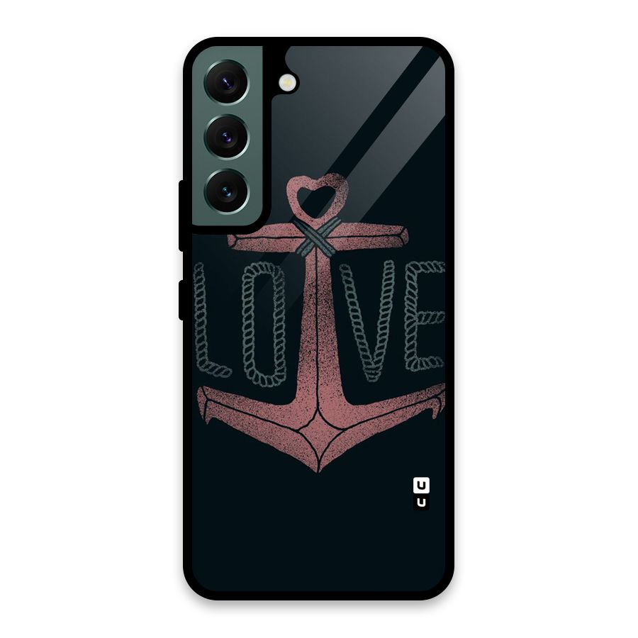 Love Anchor Form Glass Back Case for Galaxy S22 5G