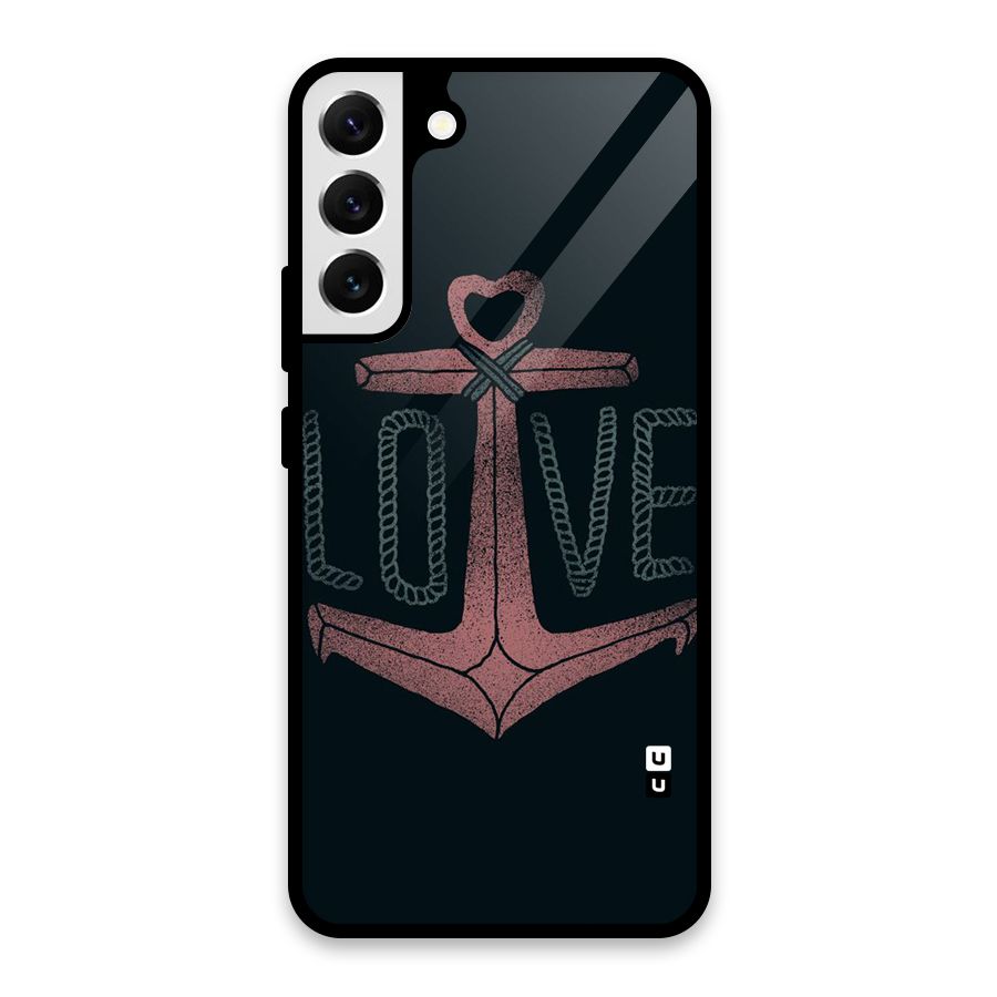 Love Anchor Form Glass Back Case for Galaxy S22 Plus 5G