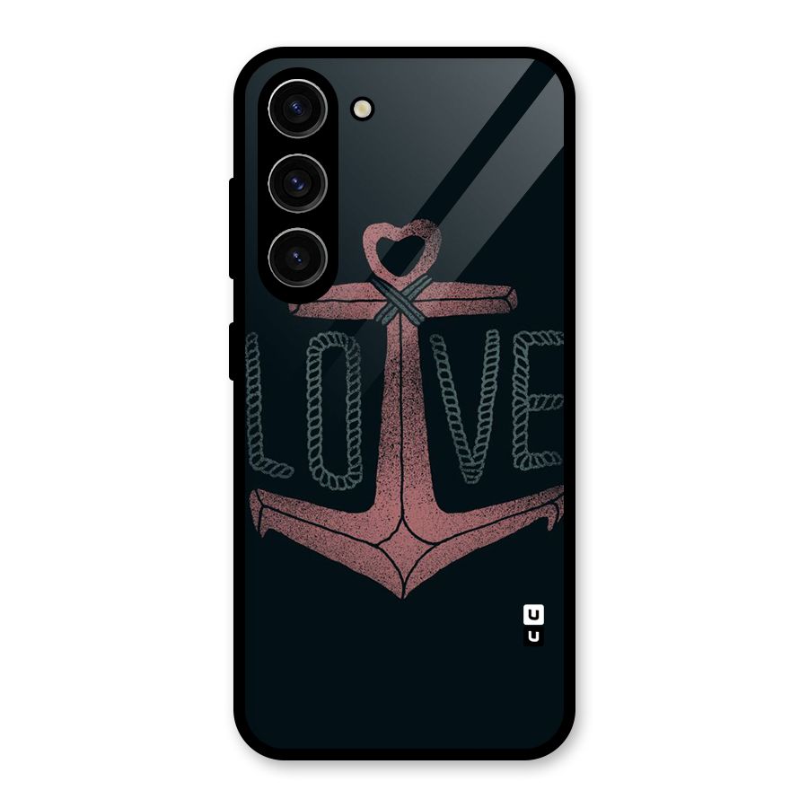 Love Anchor Form Glass Back Case for Galaxy S23
