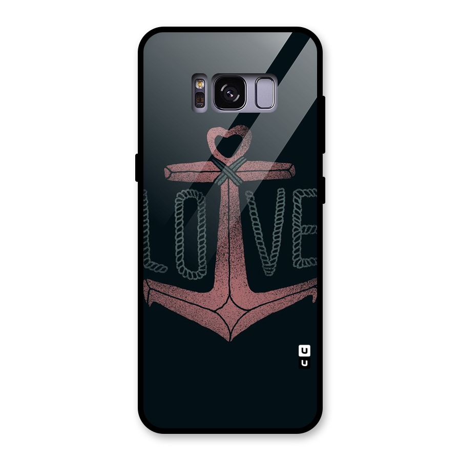 Love Anchor Form Glass Back Case for Galaxy S8
