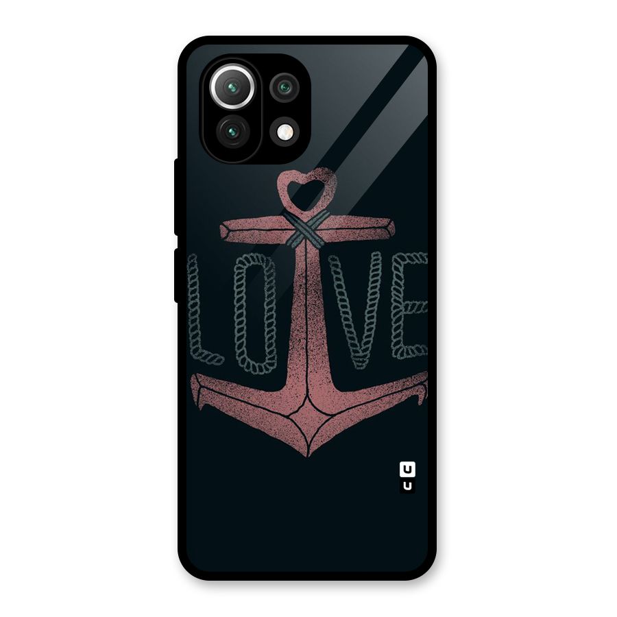 Love Anchor Form Glass Back Case for Mi 11 Lite NE 5G