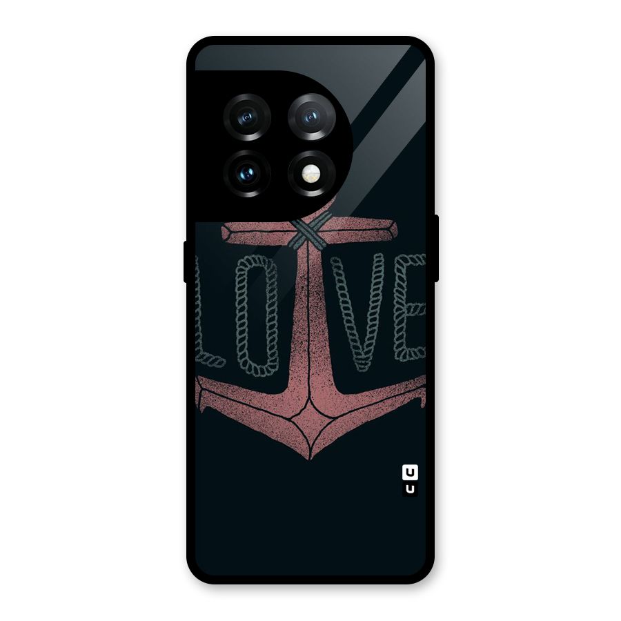 Love Anchor Form Glass Back Case for OnePlus 11
