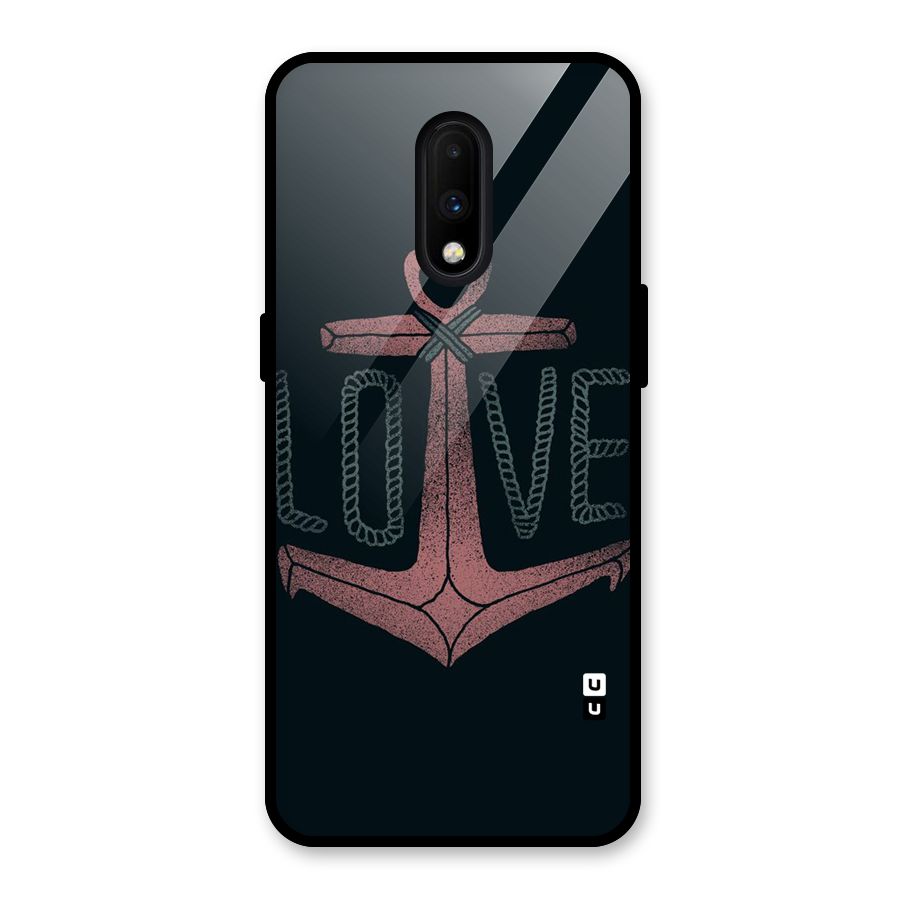 Love Anchor Form Glass Back Case for OnePlus 7