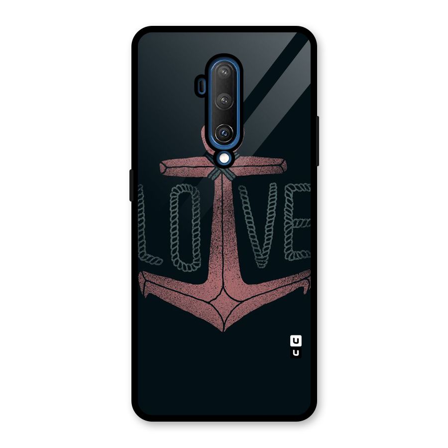 Love Anchor Form Glass Back Case for OnePlus 7T Pro