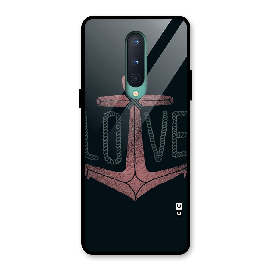Love Anchor Form Glass Back Case for OnePlus 8